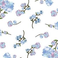 Elegant flower seamless pattern with blooming hydrangea background design vector