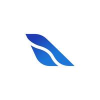 air travel agency logo, shape of a Jet airplane tail. transport, symbol icon vector