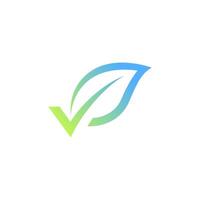 check list with leaf, simple, memorable logo, icon, business symbol vector