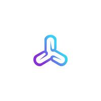 abstract three spining monogram line vector