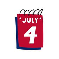 Red note. 4th of July. Flat design. illustration on white background. vector