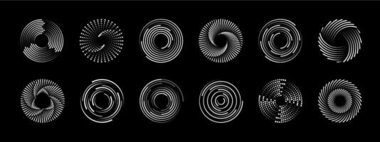 Abstract line circular round spiral shapes curves vector