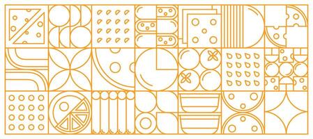 Modern geometric cheese pattern of abstract shapes vector