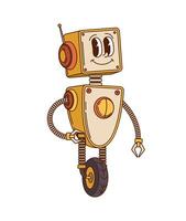 Groovy robot and droid retro y2k ai character vector