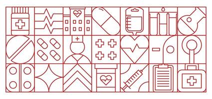 Heart healthcare geometric pattern tile background vector