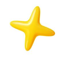 3d star icon with glossy surface in yellow color vector