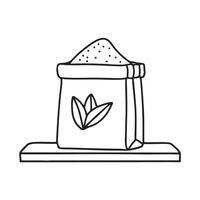 A tapioca flour packed in a paper bag on a pantry shelf vector