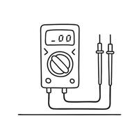 A test meter connected to wires on a lab desk vector