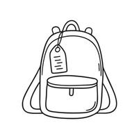 A tag attached to a backpack lying on the floor vector