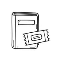 A ticket torn beside a stub in a memory book vector