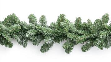 A beautifully crafted Christmas tree garland displayed against a clean white background, perfect for holiday decorations and festive cheer photo