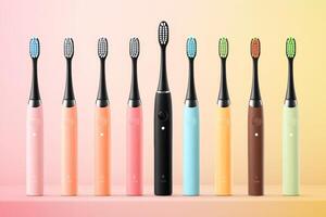 Explore vibrant electric toothbrushes for effective teeth cleaning and improved dental health in a modern setting photo