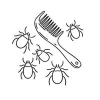 Ticks resting near a comb vector