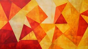 Vibrant abstract geometric pattern featuring warm shades of orange and yellow perfect for modern art enthusiasts and interior decor photo