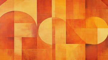 A vibrant abstract geometric pattern featuring warm shades of orange and yellow, perfect for adding a modern touch to any space photo