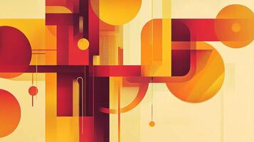 Abstract geometric pattern in warm shades of orange and yellow, showcasing a modern design that enhances contemporary spaces photo