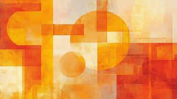 Warm abstract geometric pattern featuring vibrant shades of orange and yellow from a modern art perspective photo