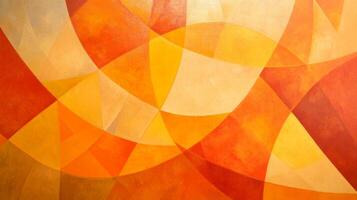 Abstract geometric pattern featuring warm shades of orange and yellow, reflecting a modern artistic aesthetic suitable for contemporary spaces photo