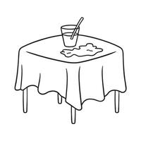 A tablecloth stained from spilled juice during breakfast vector