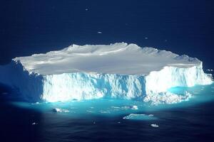 Melting glaciers and floating icebergs illustrate the impact of Gulf Stream collapse on Atlantic circulation and climate challenges ahead photo