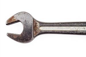 Top view of a ratcheting wrench isolated on a white background showcasing its essential features for effective fastening tasks photo