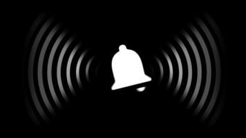Notification icon animation with radio wave isolated on black background video