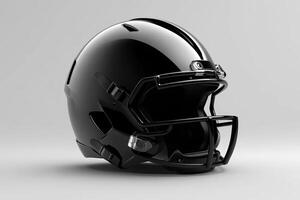 Sleek minimalist black American football helmet for team branding and customization options photo