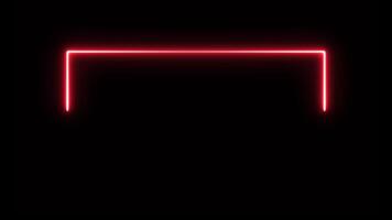 Glowing neon rectangles border frame animation isolated on black background video