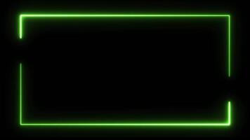 Abstract neon rectangle frame screen animation isolated on black background video