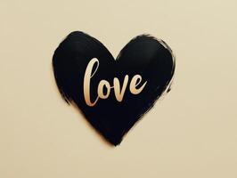 A minimalistic black heart outline with the word love written in cursive, perfect for expressing affection and creativity in art photo
