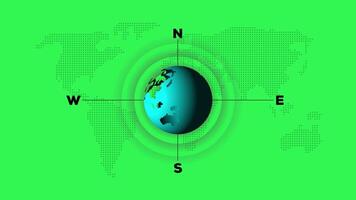 White HUD Circle User interface, searching scope and scanning element theme animation isolated on green background video