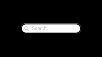 Loop of Internet search engine field, web search tool animation isolated on black background video