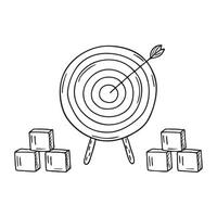 A target board near toy blocks arranged in circles vector