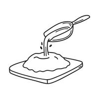 A tapioca flour sprinkled over a rolling board vector