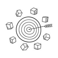 A target near blocks arranged in circles vector