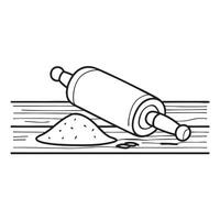 A tapioca rolling on a wooden table vector