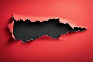 Exciting Black Friday Sale announcement featuring a unique torn paper effect on a vibrant red background photo