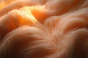 A cozy close-up of a soft mohair blanket revealing delicate fibers glowing in warm light photo