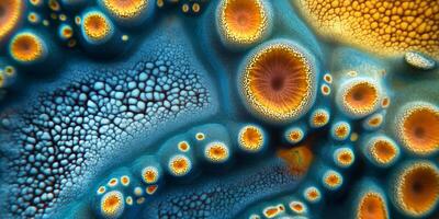 Vibrant close-up of colorful abstract patterns resembling marine coral during daylight hours photo