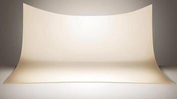 Smooth seamless backdrop in a studio setting ideal for professional photography sessions and productions during daylight hours photo