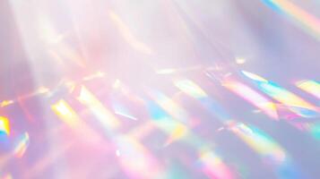 Rainbow reflections create enchanting patterns in soft light across a surface during the afternoon photo