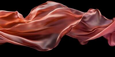 Elegant interplay of pink and red silk fabric cascading against a dark background captures grace and beauty in a timeless display photo