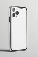 Modern smartphone design showcases sleek lines and minimalistic elegance in a studio setting photo