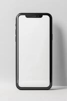 Digital canvas awaits creativity with a sleek smartphone on a minimalist backdrop ready for inspiration photo
