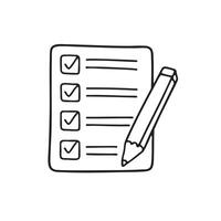 A tick mark beside boxes on a voting sheet vector