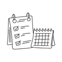 A task sheet pinned beside a desk calendar vector