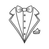 A tie bow resting beside a tuxedo vector