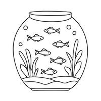 Tetras darting between plants in aquarium vector