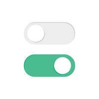 On and Off Toggle Switch. Slider buttons to turn on and off. Modern toggle switches for user interface on a device. vector