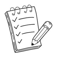 A task list beside a pencil and eraser vector